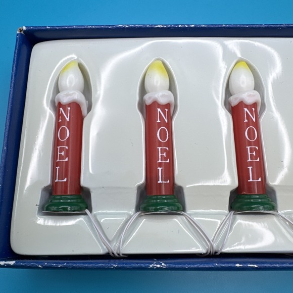 Dept 56 Vtg 90s Original Snow Village Noel Doorstep Candles Department Light Up - Picture 4 of 5